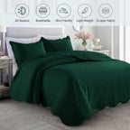 Microfiber Quilt Bedspread Set All Season Lightweight – Soft Breathable Quilted Coverlet Twin Full Queen King 16 Colors Machine Washable
