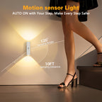 Motion Sensor LED Night Light Auto On Off Dimmable RGB 3 Color Temperatures USB Battery Powered for Bedroom Hallway Stairs 2 & 4 Pack
