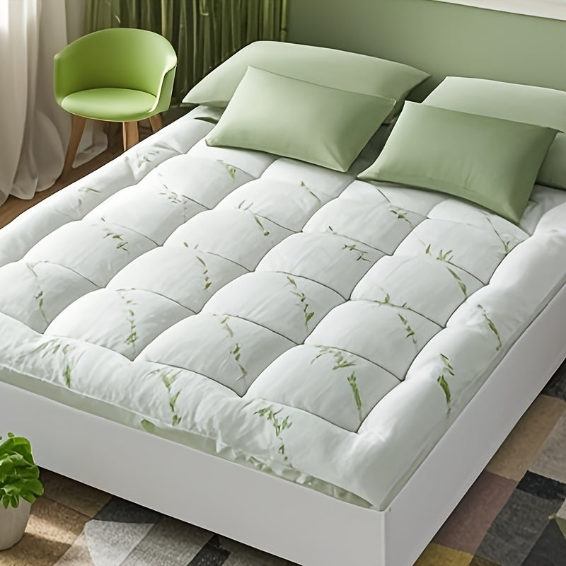 Quilted Pillow Top Mattress Topper - Ultra Soft Cooling Mattress Pad for Deep Beds, 450G/900G/1200GSM Fill, Twin Full Queen King Cal King, White Gray Green