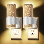 Night Lights Plug-In 2 Pack, Dimmable 3000K Warm LED, Auto Light Sensor, Modern Wall Night Light for Hallway, Bedroom & Living Room