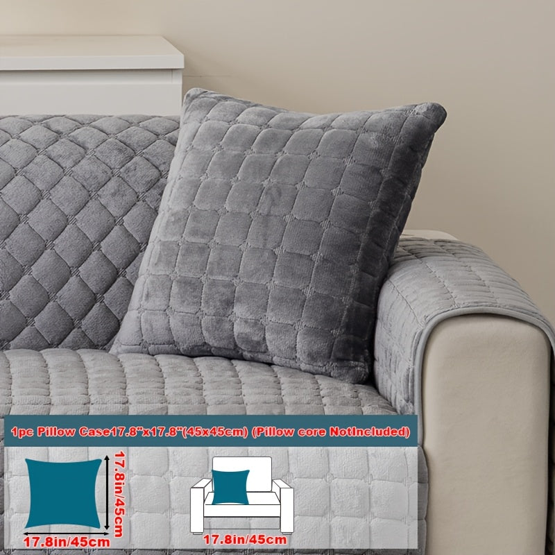 Short Plush Sofa Cover Soft Thick Pet Friendly All Season Sofa Protector Machine Washable for 1 2 3 4 Seater Living Room Bedroom Office Winter