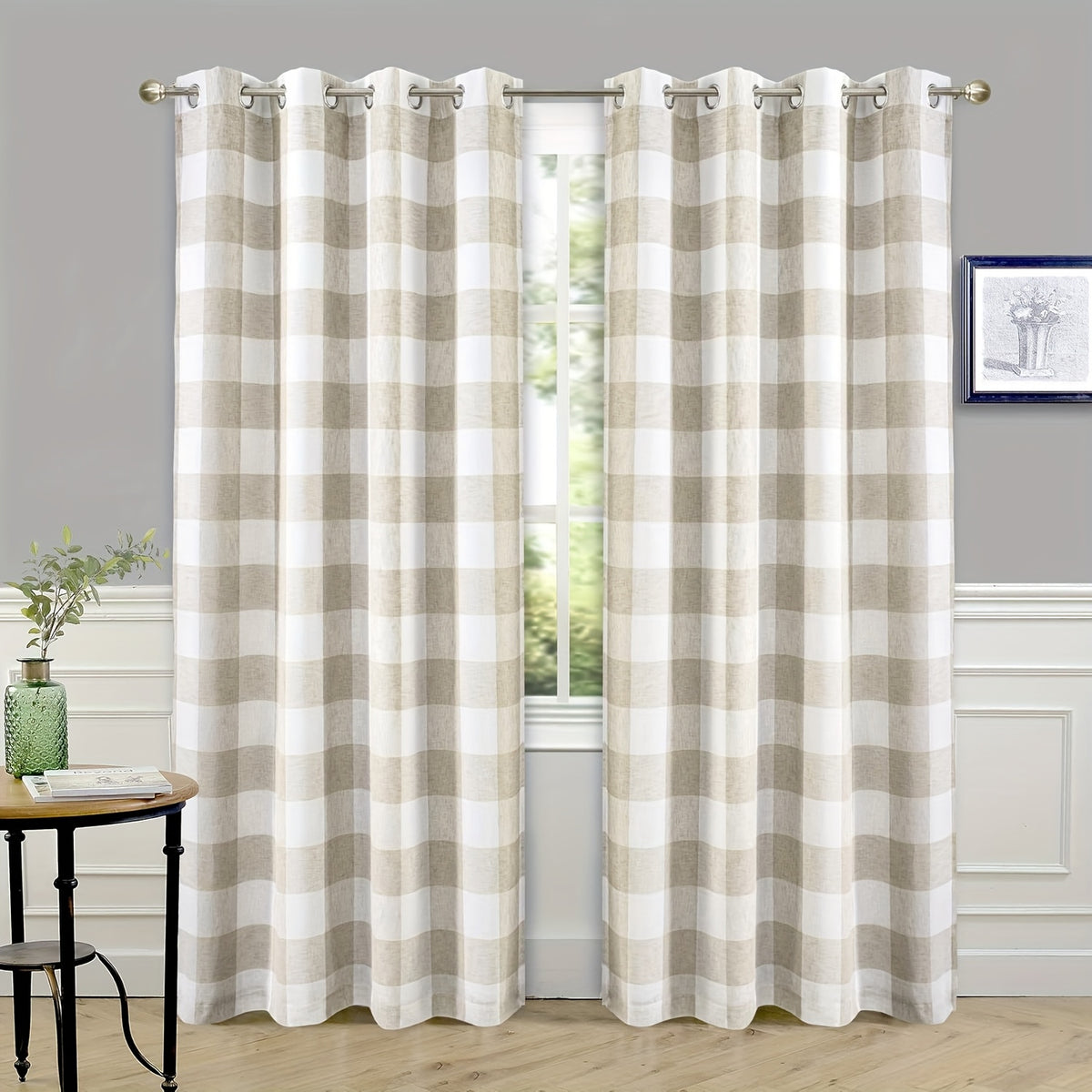 Buffalo Plaid Blackout Curtains Farmhouse Thermal Insulated Drapes | Room Darkening Window Panels for Bedroom Dining Room, 9 Colors 14 Sizes, Single or 2-Panel Set