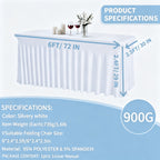 Rectangle Tablecloth with Skirt Wrinkle-Resistant Table Cover for Weddings Birthdays Graduations Black White Red 1 2 4 8 Pcs