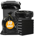 55-60 Gallon Heavy Duty Black Garbage Bags Tear Resistant Large Trash Bags for Home Garden Outdoor Commercial Camping 25 Pack