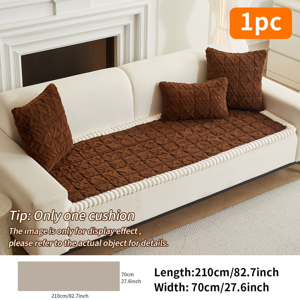Thickened Quilted Sofa Cushion Pad Soft Polyester Seat Mat for Loveseat 2 3 4 Seater Sofa Autumn Winter Warmth Home Decor Dark Gray Dark Coffee Cream Green