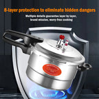 Stainless Steel Stovetop Pressure Cooker with Lid & Steamer Rack Multi-Function for Stewing Rice Sterilization Gas Stove Compatible Fast Safe Cooking