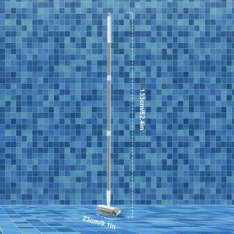 180 Rotating Multi-Purpose Cleaning Brush Long Handle Double-Sided Stiff Bristles Floor Scrubber for Bathroom Kitchen Patio Tile Shower Outdoor