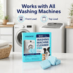Washing Machine Cleaner Tablets 24-Pack – 12-Month Supply, Deep Clean & Deodorize for Pet Owners, Front & Top Load Safe