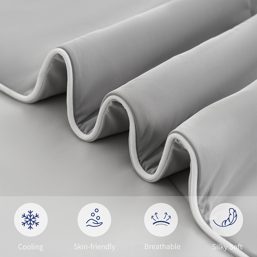 Cooling Blanket for Hot Sleepers – Breathable Lightweight Bedspread with Cooling Technology | All-Season, Machine Washable | Twin, Queen & King | White, Grey, Beige, Light Blue, Navy Blue