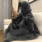Extra Large Wearable Hooded Blanket with Kangaroo Pocket – Super Soft Double-Sided Suede Oversized Hood Blanket, Machine Washable, Christmas Gift for Adults