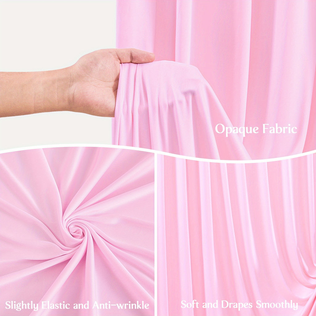 Photo Backdrop 4-Pack Taffeta Draping Background Cloth 5×10 Ft – Opaque Reusable Rod Pocket Panel for Weddings, Birthdays, Baby Showers & Photo Studios | 16 Colors