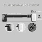 No Drill Telescopic Curtain Rod Adjustable 15.75-196.85in 33mm Extendable Shower Curtain Rod for Large Windows Anti-Slip No Screws