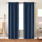 Room Darkening Curtains 2 Panels Triple Weave for Bedroom & Living Room – Thermal Insulated, Noise Reducing, Rod Pocket Solid Color Drapes