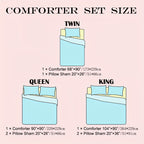 Reversible Floral Comforter Set 2/3 Piece – Dual-Sided Pattern & Color, Lightweight All-Season Quilt with Pillowcases, Soft Bedding Set Twin Queen King