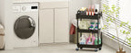 3/4-Tier Rolling Storage Cart with Drawers – Plastic Organizer with Lockable Wheels, Cup Holder & Hooks | Kitchen, Bathroom, Bedroom & Laundry Room