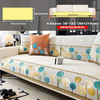 Bohemian Chenille Sofa Cover Tree Embroidery Print Thick Non-Slip Pet Friendly One-Piece Couch Protector Armchair Loveseat 3 4 Seater