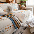 Chenille Bohemian Sofa Slipcover Non-Slip Removable Pet-Friendly Couch Cover 4 Seasons Universal Boho Style 5 Colors Multi-Size