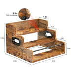 3-Step Solid Wood Liquor Bottle Display Shelf Countertop Wine Rack Bar Organizer for Whiskey Spirits Coffee Syrup Spice Bottles Home Bar Kitchen