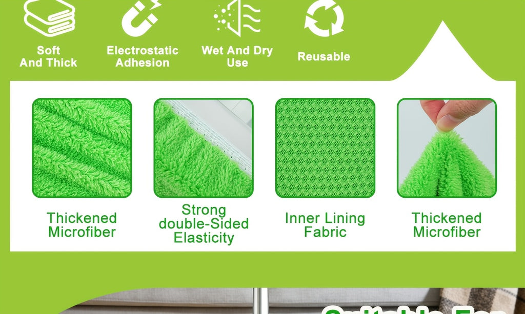 Microfiber Mop Pads 15 Pack Compatible with Swiffer Sweeper Reusable Washable Wet Dry Mopping Cloths Refill for Hardwood Tile Vinyl Floors