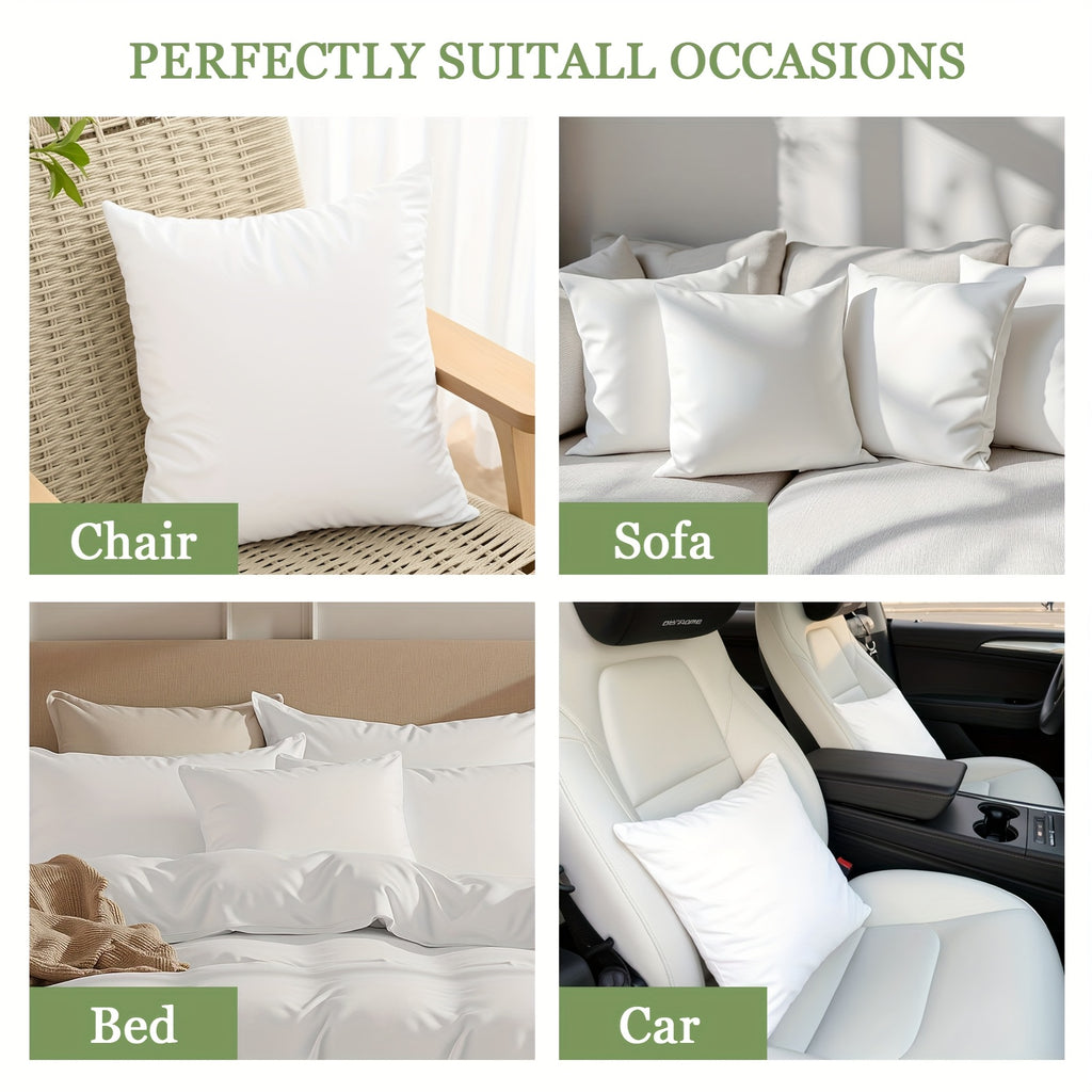 Pillow Inserts 4 Pack – Soft Durable Square Throw Pillow Cores for Living Room Bedroom Garden Outdoor Patio Car Cushions, Christmas & Mother's Day Gift