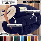 480GSM Heavy Sherpa Fleece Blanket Double-Sided Reversible Warm Throw for Couch Bed Office Travel All Season Comfort Sofa Decoration Holiday Gift