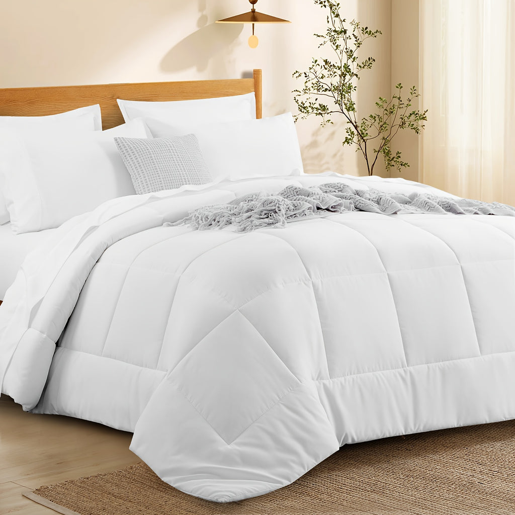 Bed in a Bag Queen 7 Piece Fluffy Comforter Set – Ultra-Soft Microfiber Bedding with Comforter, Fitted Sheet, Flat Sheet & 4 Pillowcases, Hypoallergenic Breathable All Season Bedding Gift for Her