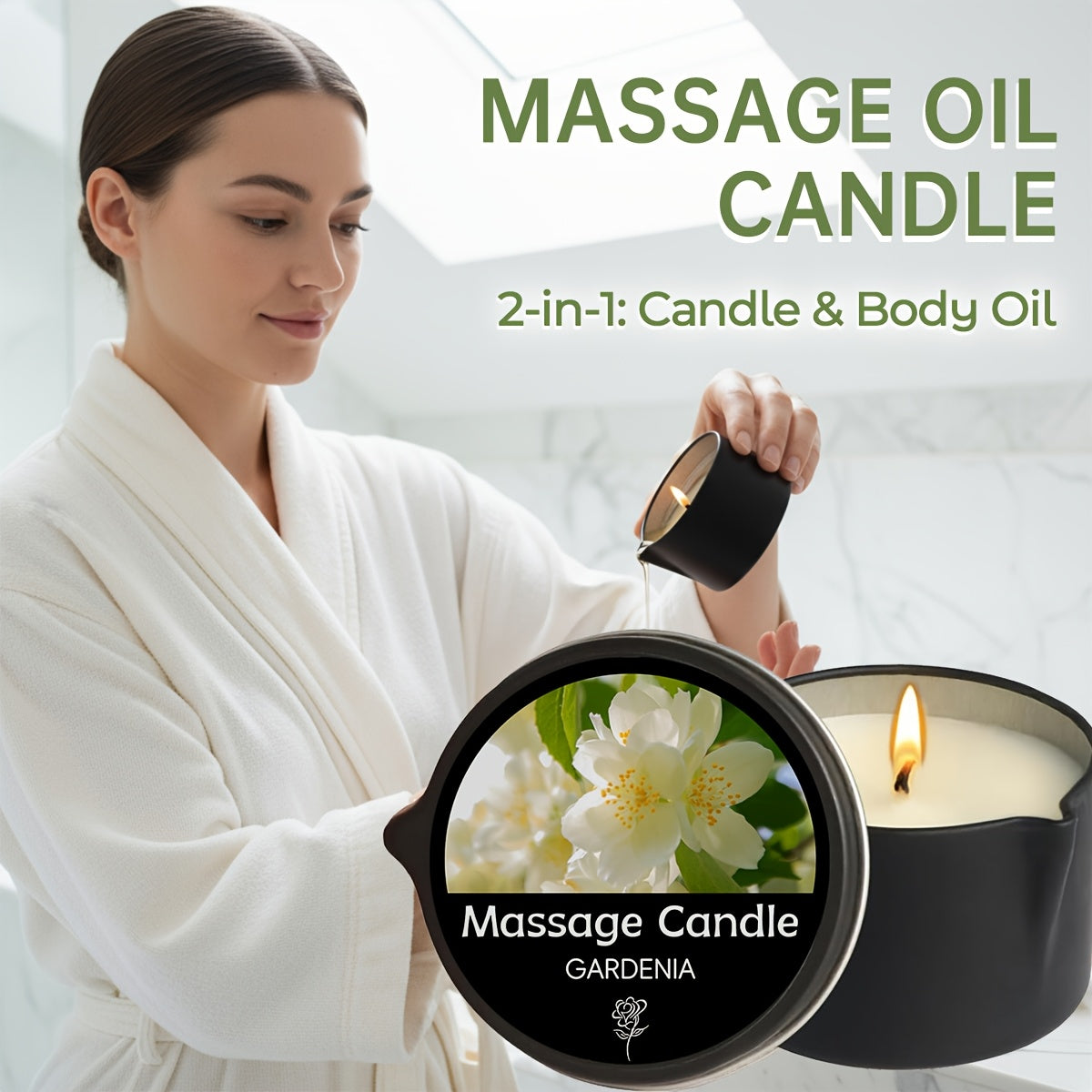 2-in-1 Soy Wax Massage Oil Candle Essential Oil Scented Warm Moisturizing Body Lotion Luxury Spa Candle Gift Set for Women Nail Salon Pedicure Wedding Christmas Valentine 1pc 2pc 6pc 17 Scents