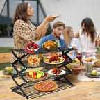 Foldable Cooling Rack Set with Baking Tools – Stackable Oven Cookie Cake Drying Rack, 3/4/5 Piece with Silicone Spatula, Egg Beater & More, Holiday Baking Gift