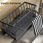 Kitchen Sink Caddy with Drainage & Removable Brush Holder – Sink Organizer for Sponge, Soap, Dishwashing Brush & Scrubber | Counter Basket Tray for Clean & Clutter-Free Kitchen Sink