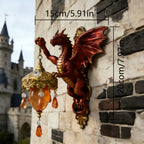 Fire Dragon Wall Sconce Night Light – Fantasy Room Decor with Warm Orange-Red Gradient Flame Scales & Dragon Claw, Fairy Light for Bedroom, Hotel & Restaurant