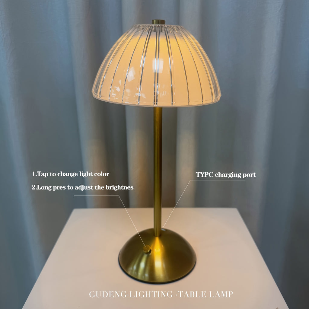 Nordic Retro Metal Table Lamp, 3-Color Touch Control, USB Charging, Warm Atmosphere Bedside & Bedroom Night Light