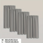 Blackout Curtains Rod Pocket 4 Panels - Thermal Insulated Room Darkening Noise Reducing Matte Drapes for Bedroom Living Room Office, 9 Colors 11 Sizes