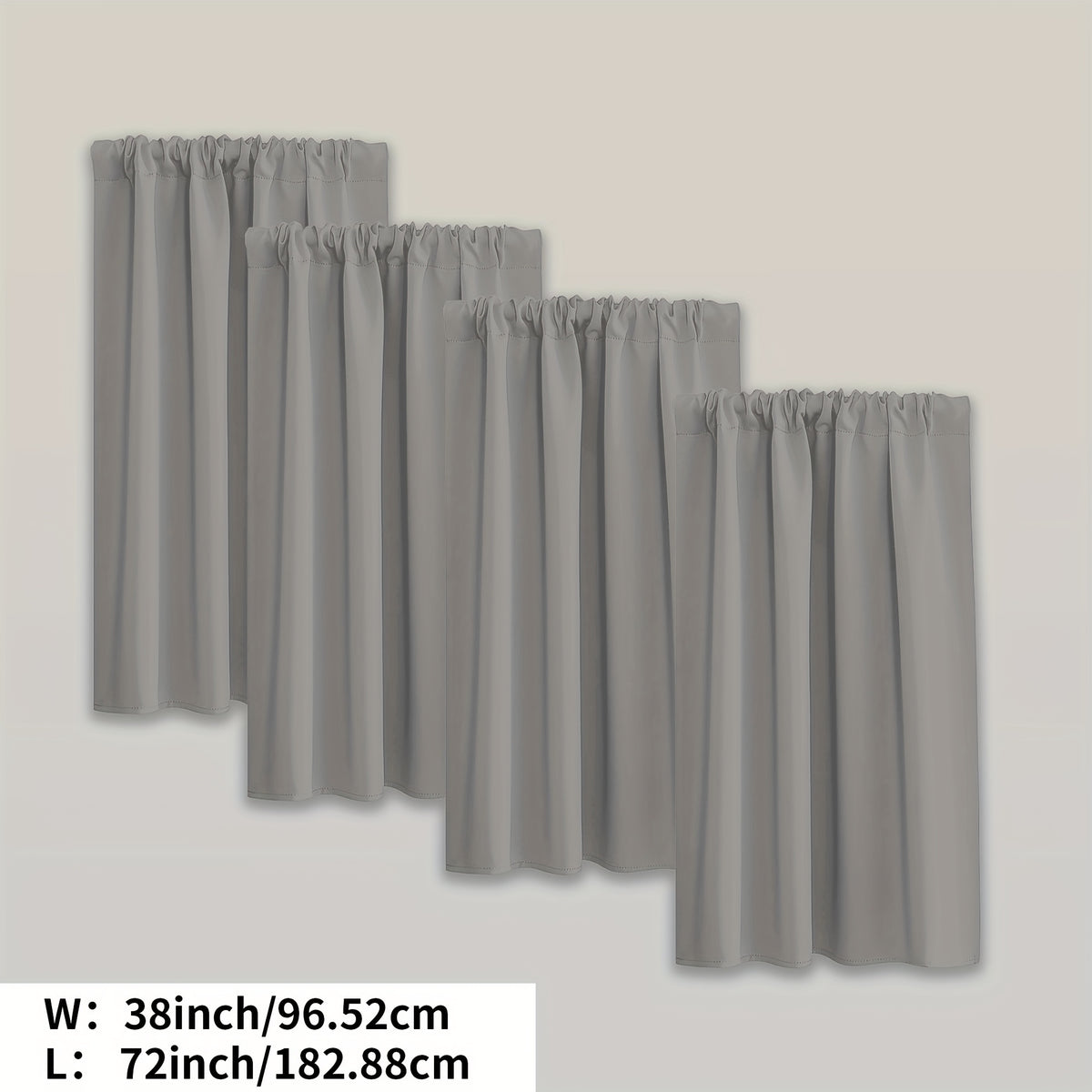 Blackout Curtains Rod Pocket 4 Panels - Thermal Insulated Room Darkening Noise Reducing Matte Drapes for Bedroom Living Room Office, 9 Colors 11 Sizes