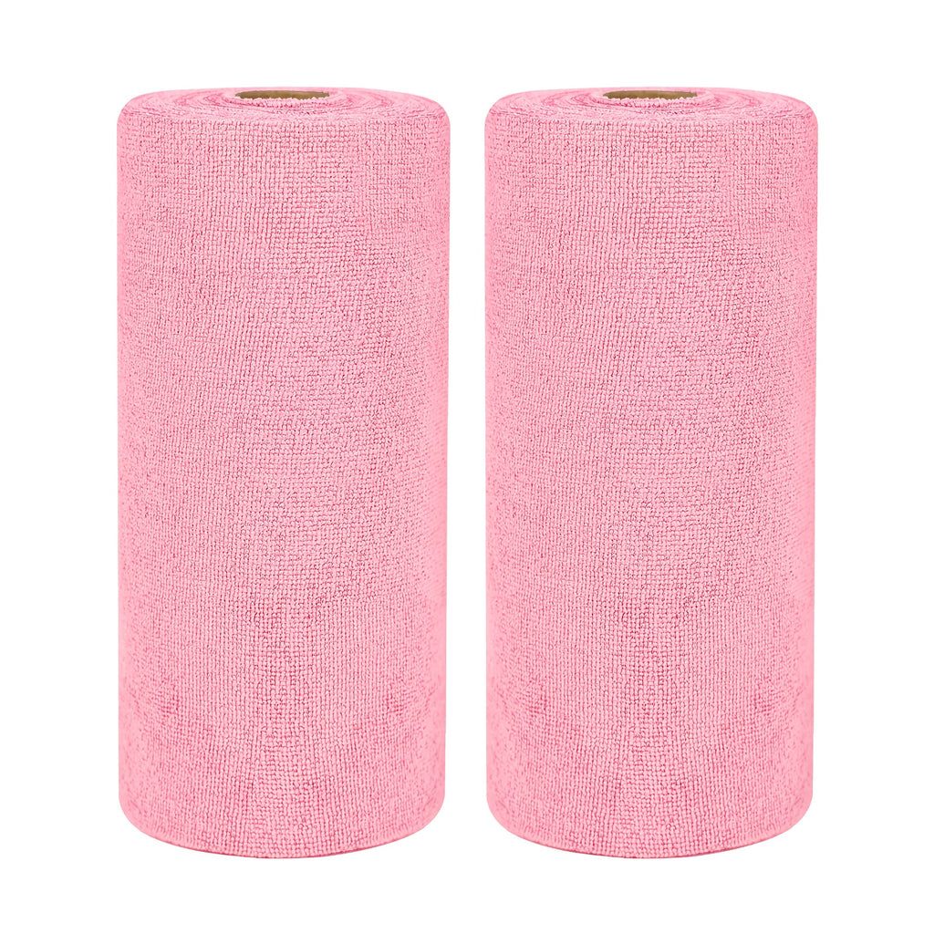 Microfiber Cleaning Cloths 100 Pack, Washable Reusable Tear-Away Towel Roll, 12x12 Absorbent Rags for Kitchen Bathroom Car House Dishcloths