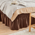 Elastic Wrap Around Bed Skirt No-Lift, 15 Inch Drop Microfiber Dust Ruffle, 30 Fade-Resistant Colors, Machine Washable, Twin Full Queen King Size