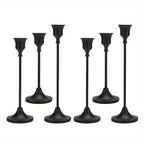 Metal Taper Candle Holders Set Elegant Detachable Base for Wedding Centerpiece Candlelit Dinner Table Decor Home Accent Copper and Black Set of 6 12 36