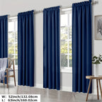 100% Blackout Curtains Rod Pocket 4 Panels - Thermal Insulated Energy Saving Drapes for Bedroom Living Room, 38" & 52" Wide 54"–108" Long, 7 Colors