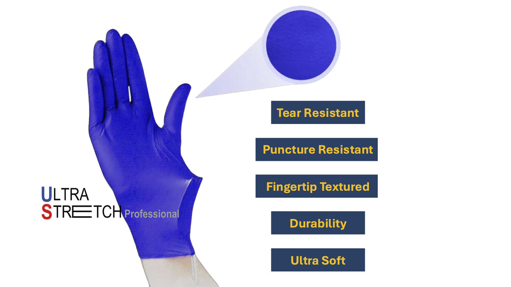 Ultra Stretch Professional PRO 3.0 Nitrile Gloves 200ct – Cobalt Blue Powder-Free Latex-Free Disposable Gloves, Chemo-Rated, Food Safe, Fingertip Textured for Cleaning, Beauty, Nail, Tattoo & Pet Care