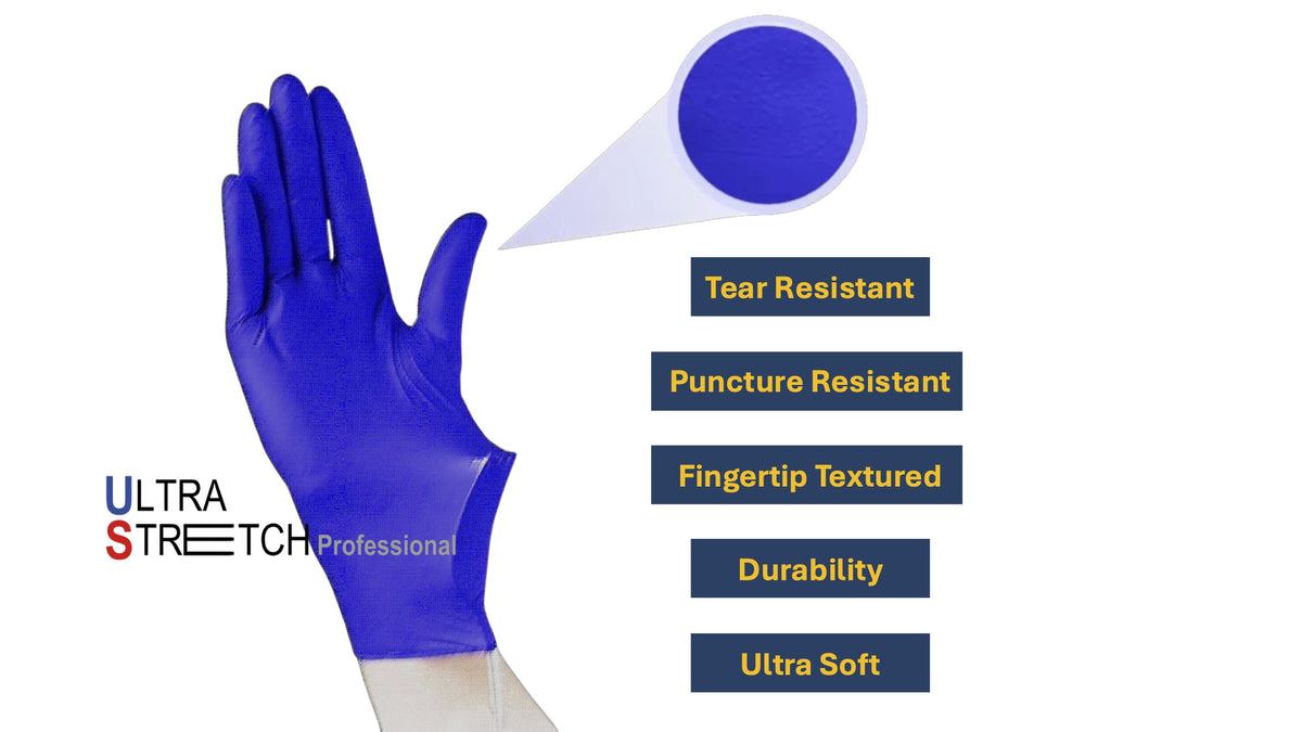 Ultra Stretch Professional PRO 3.0 Nitrile Gloves 200ct – Cobalt Blue Powder-Free Latex-Free Disposable Gloves, Chemo-Rated, Food Safe, Fingertip Textured for Cleaning, Beauty, Nail, Tattoo & Pet Care