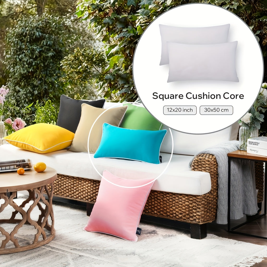 Hypoallergenic Fiber Pillow Inserts 1/2/4 Pack – White Square Cushion Filling with Zipper, Polyester Sanded Soft Fill for Sofa Bed Patio Bedroom Office Living Room Indoor Outdoor Decor