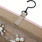Double-Sided 48-Slot Jewelry Storage Bag Wall Mount – Large Capacity Necklace & Accessories Organizer, Perfect Gift for Women, Jewelry Tower for Small Items & Miscellaneous Storage