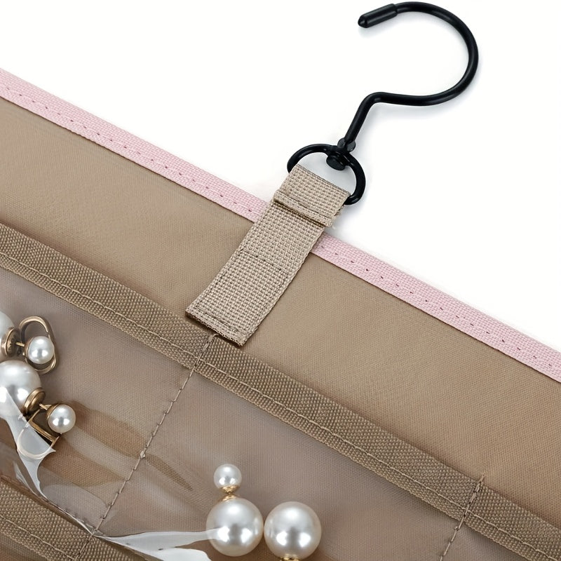 Double-Sided 48-Slot Jewelry Storage Bag Wall Mount – Large Capacity Necklace & Accessories Organizer, Perfect Gift for Women, Jewelry Tower for Small Items & Miscellaneous Storage