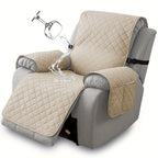Chenille Knit Recliner Chair Cover 1pc – Non-Slip Sofa Slipcover with Elastic Straps & Drawstring for Large Recliners, Washable Pet Furniture Protector for Dogs Cats, Home Decor