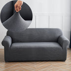 Solid Color Jacquard Sofa Cover Full Coverage High Stretch Non-Slip Machine Washable All Season Pet Friendly Couch Protector Living Room Office