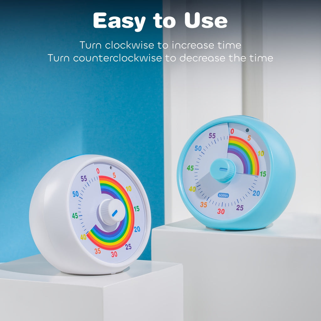 60-Minute Visual Countdown Timer | Silent, Color-Coded | Classroom, Office & Kitchen