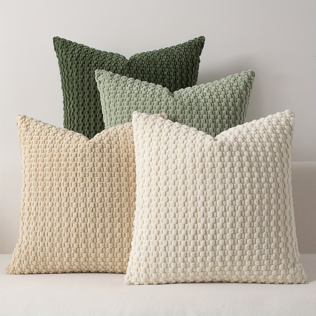 Velvet Cushion Covers – Set of 4 Soft Double-Sided Modern Throw Pillow Covers for Sofa, Couch, Bed & Chair, Machine Washable Decorative Pillowcases for Living Room & Bedroom