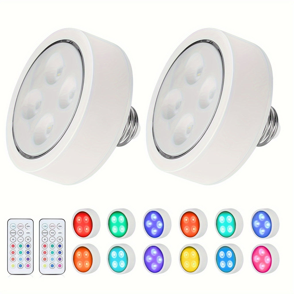 RGB Wireless Wall Sconce Set of 2 – Battery Operated Dimmable Wall Lamp with Remote, 13 Color Modes, Timer & Memory Function for Bedroom & Living Room