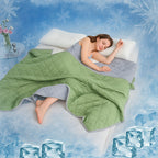 Cooling Blanket for Hot Sleepers - Breathable Dual-Sided Lightweight Quilted Throw, Geometric Pattern Summer Blanket, Sweat Absorbent Soft Bedding, 5 Sizes 6 Colors