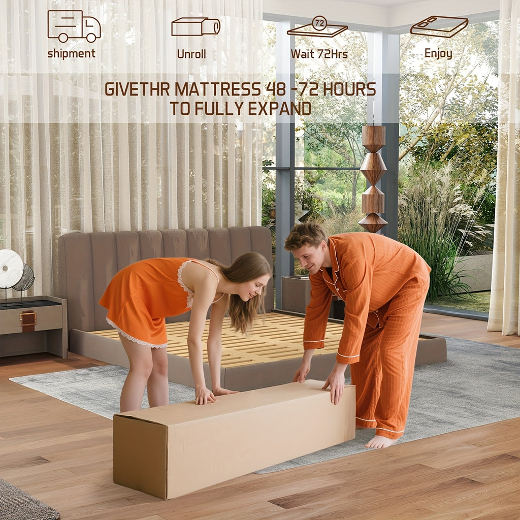 Hybrid Mattress Bed-in-a-Box | 10", 12" & 14" Pocket Spring + Memory Foam, Spinal Support, Fire-Resistant – Twin, Full, Queen, King