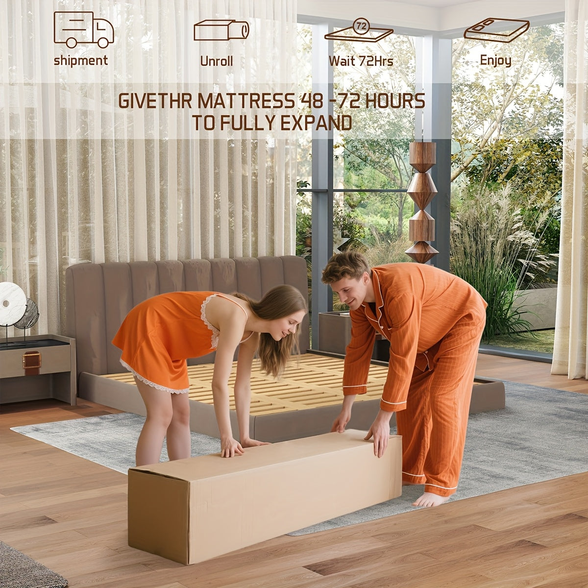 Hybrid Mattress Bed-in-a-Box | 10", 12" & 14" Pocket Spring + Memory Foam, Spinal Support, Fire-Resistant – Twin, Full, Queen, King